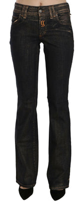 John Galliano Black Washed Mid Waist Flared Denim Pants Cotton -   -  John Galliano.